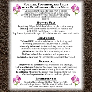 Fruit and Bloom Activated BioChar Blend Label
